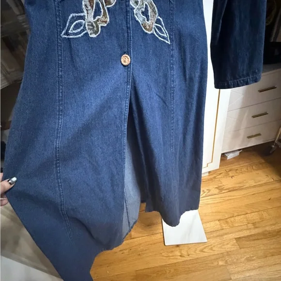 Vintage Styleworks Denim Embroidered Lace Dress/Duster